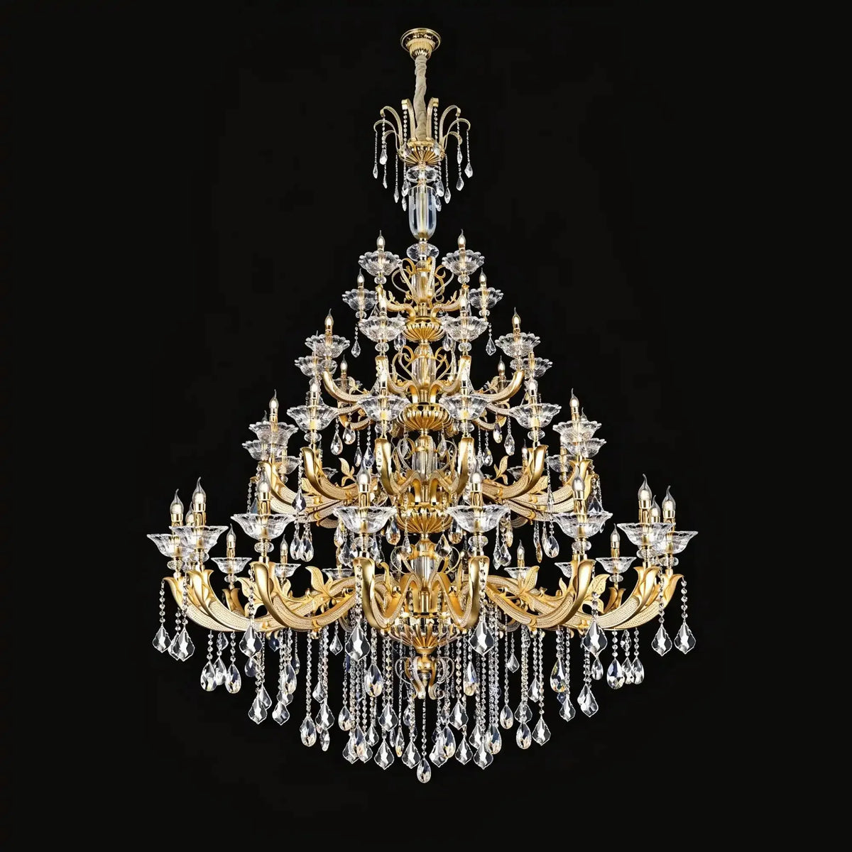 Eternal Baroque Revival Chandelier Series with Diamond - Inspired Crystal - Studded Light Arms - 48 Lights/D77.17"*H109.45"(D196cm*H278cm)Warm LightCyranlamps