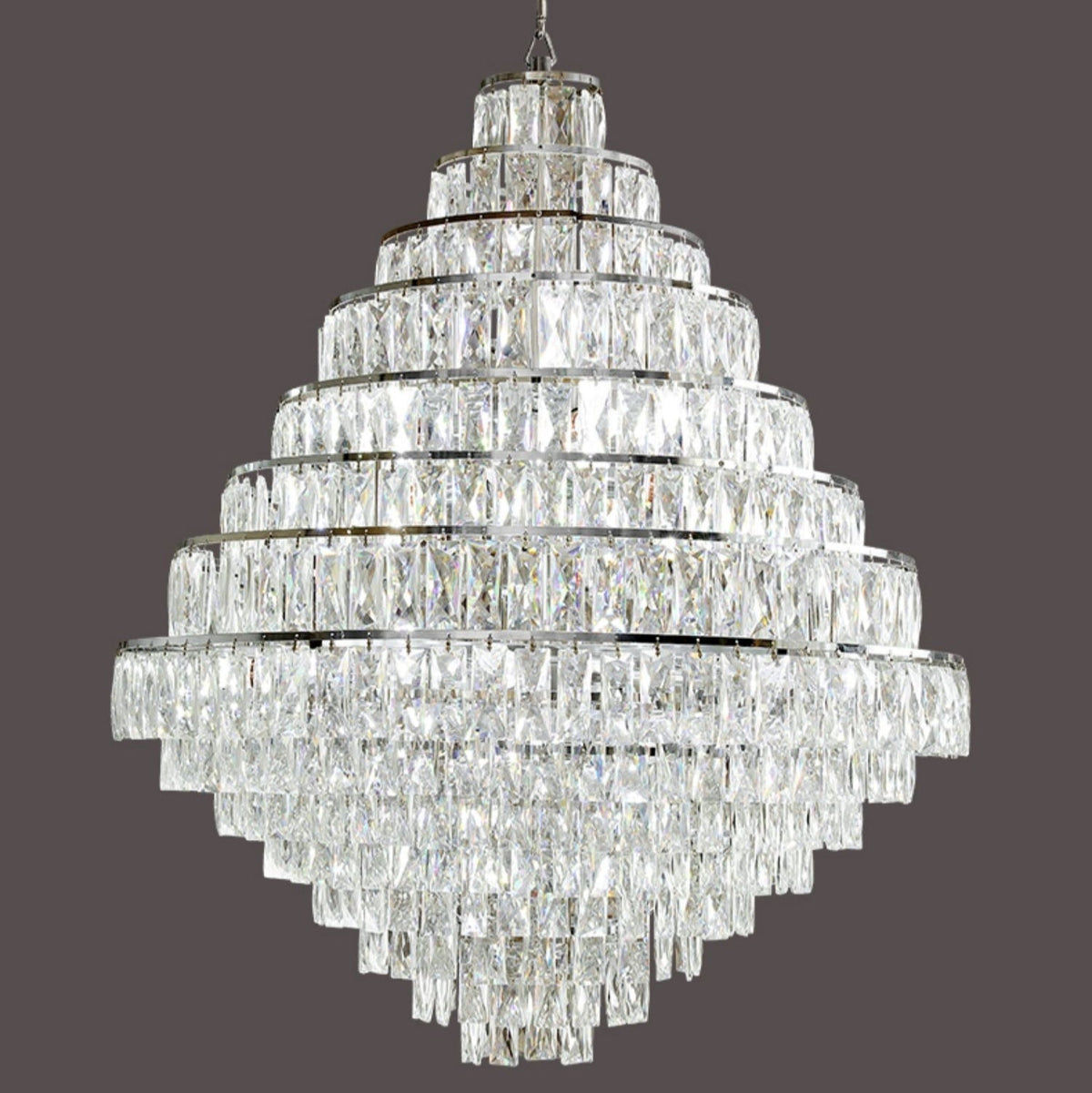 Extra Large Decorative Crystal Chandelier Foyer Hall Ceiling Light Fixture For Staircase In Gold/ Chrome - cyranlamps
