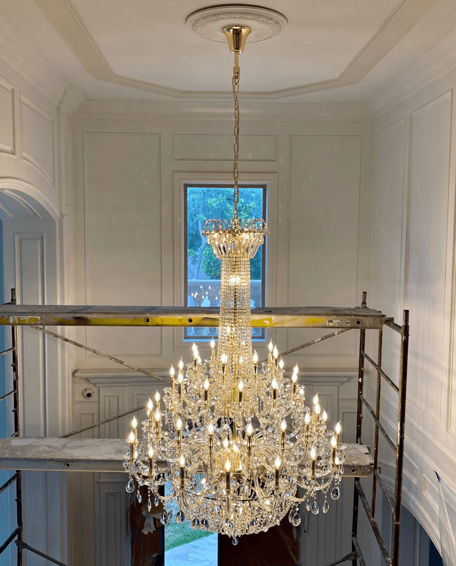 Extra Large European - style Multi - layers Candle Luxury Crystal Chandelier Gold Art Foyer/Staircase Decorative Light Fixture - cyranlamps