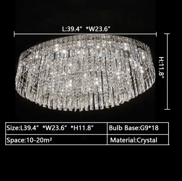 Extra Large Flush Mount Multi - tier Crystal Chandelier Modern Luxury Light Fixture For Living Room/Dining Room/Bedroom - cyranlamps