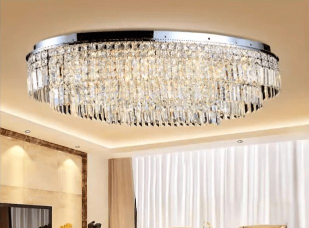 Extra Large Flush Mount Multi - tier Crystal Chandelier Modern Luxury Light Fixture For Living Room/Dining Room/Bedroom - cyranlamps