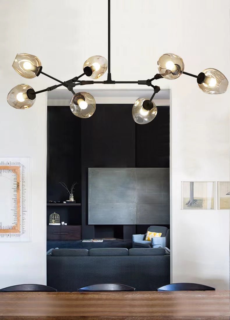 Extra Large Industrial Fashion Branch Multiple Glass Pendant Chandelier for Living/Dining Room - cyranlamps