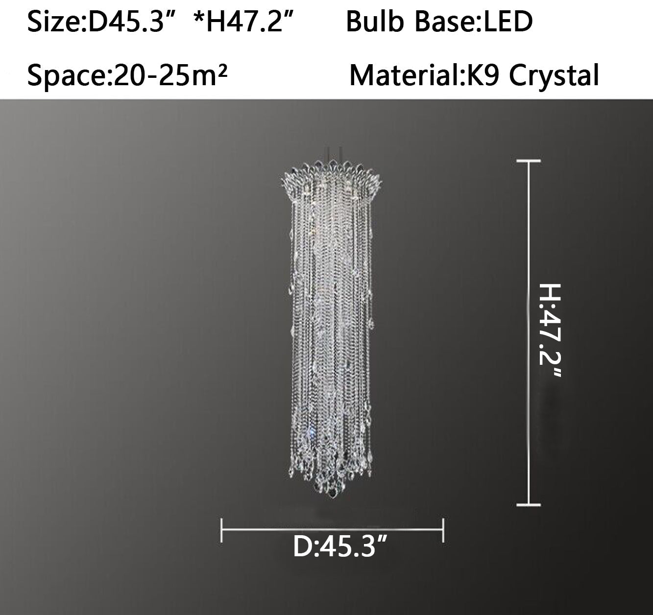 Extra Large Light Luxury Stairwell Crystal Tassel Chandelier for Staircase/High Floor Hall/Loft - cyranlamps