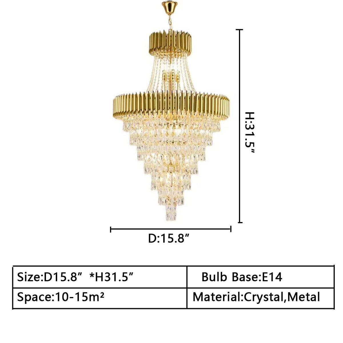 Extra Large Modern Multi - layers Gold/Black Light Luxury Crystal Chandelier For 2 - Story Living Room,Foyer - cyranlamps