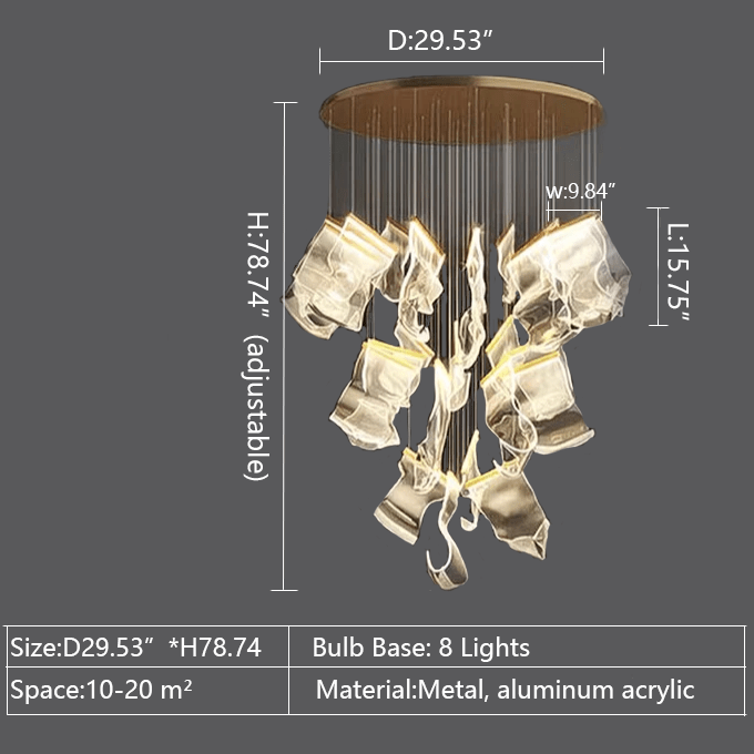 Extra Large Modern Paper Chandelier For Staircase / Foyer Villa Hall Ceiling - cyranlamps