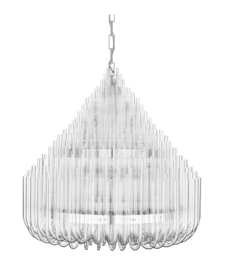 Extra Large Modern Tiers Clear Crystal Tubes Chandelier for Living Room/Hotel Lobby - cyranlamps