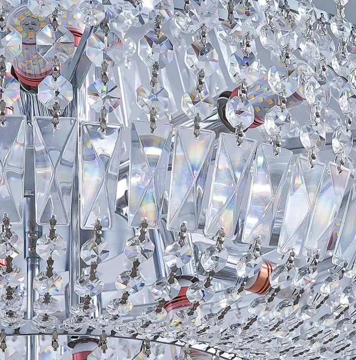 Extra Large Multi - layer Modern Light Luxury Crystal Chandelier for Living / Dining Room / Villa - cyranlamps