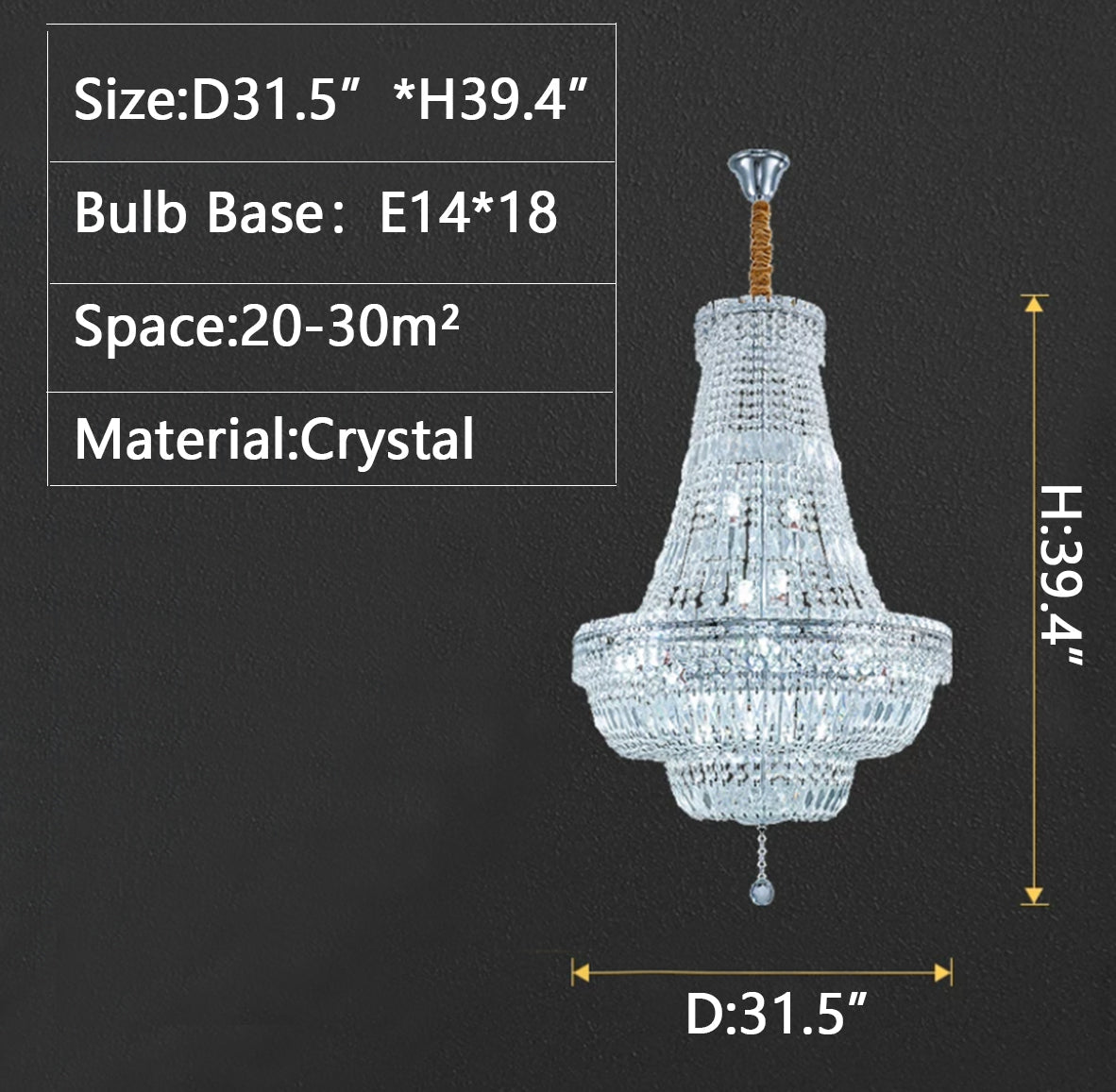 Extra Large Multi - layer Modern Light Luxury Crystal Chandelier for Living / Dining Room / Villa - cyranlamps