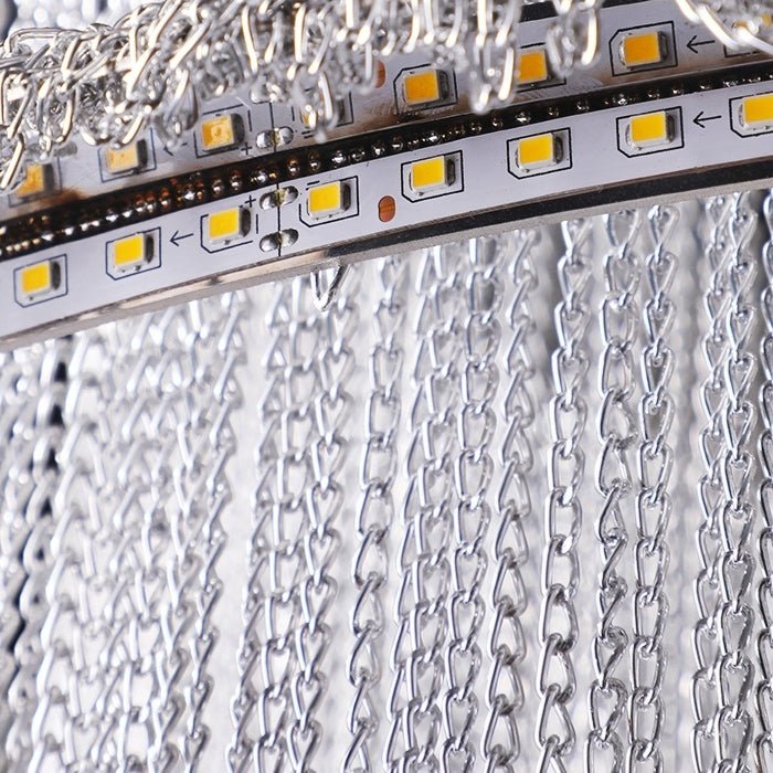Extra Large Multi - layered Post - Modern Luxury Metal Chains Chandelier for High - ceiling Room - cyranlamps