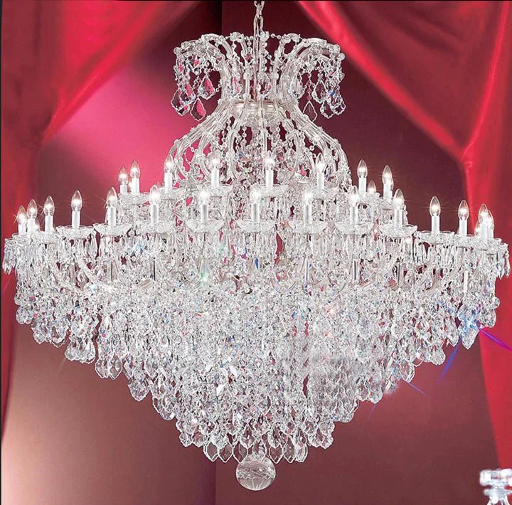 Extra Large Multi - layers Luxury Candle Branch Crystal Chandelier for Living Room/Foyer/Stairs - cyranlamps