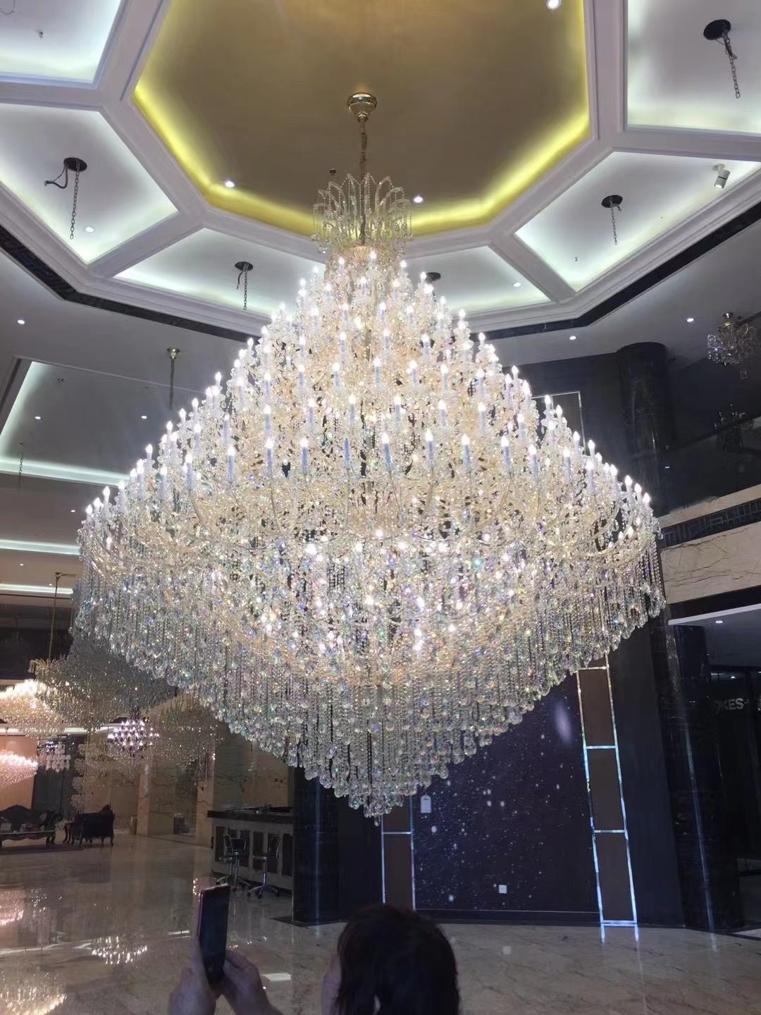 Extra Large Multi - tiered Candle Light Crystal Chandelier for Hotel/Restaurant - cyranlamps