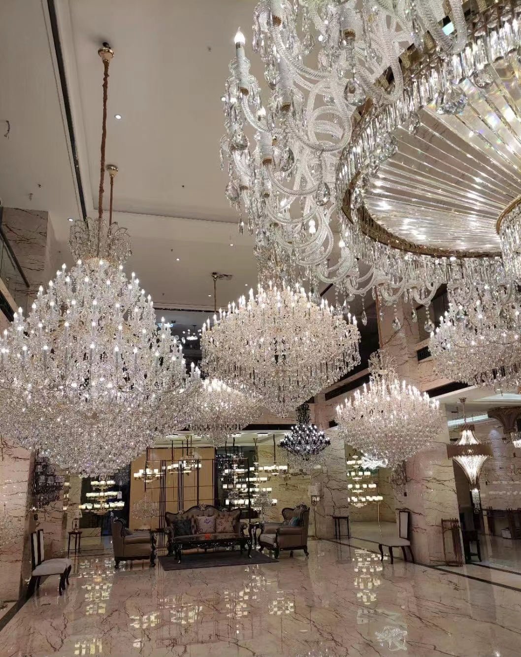 Extra Large Multi - tiered Candle Light Crystal Chandelier for Hotel/Restaurant - cyranlamps