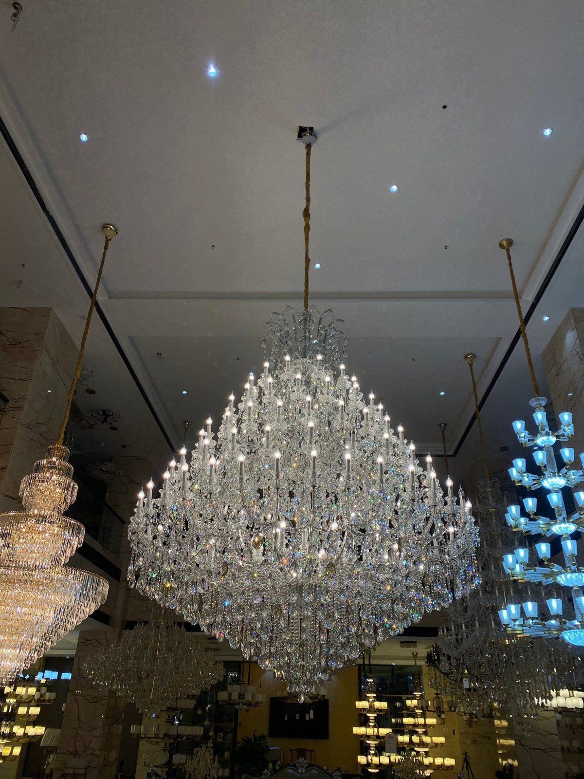 Extra Large Multi - tiered Candle Light Crystal Chandelier for Hotel/Restaurant - cyranlamps
