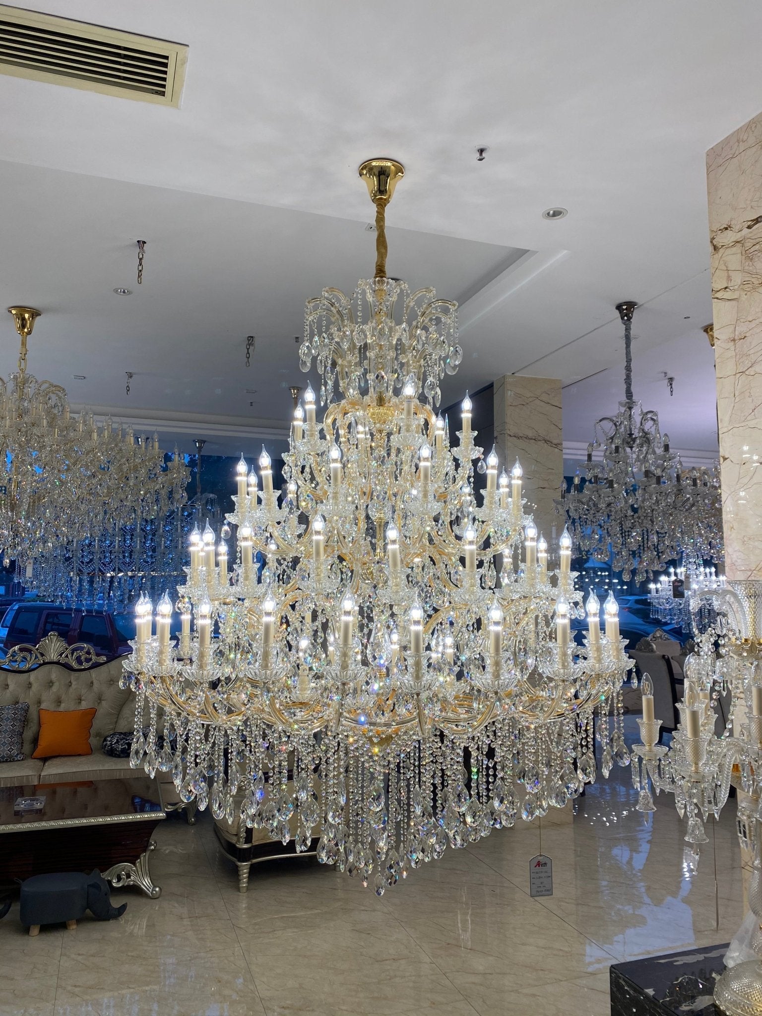 Extra Large Multi - tiered Candle Light Crystal Chandelier for Hotel/Restaurant - cyranlamps