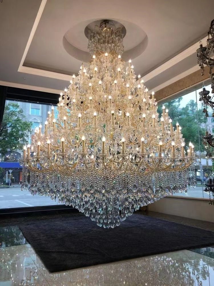 Extra Large Multi - tiered Candle Light Crystal Chandelier for Hotel/Restaurant - cyranlamps