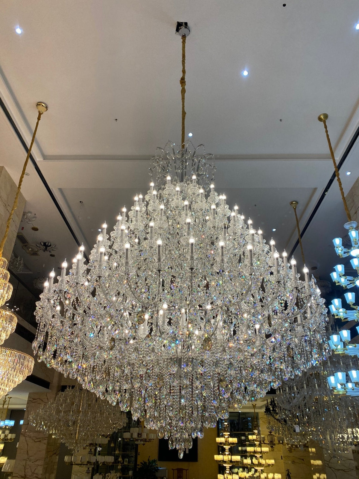Extra Large Multi - tiered Candle Light Crystal Chandelier for Hotel/Restaurant - cyranlamps