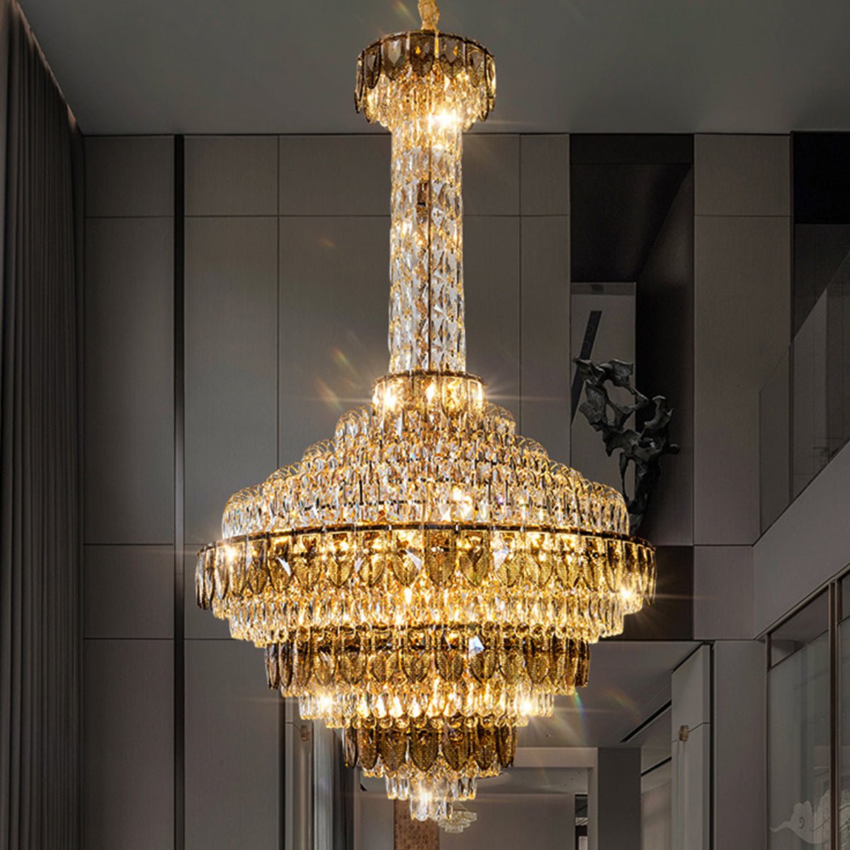 Extra Large Multi - tiered Empire Crystal Chandelier for Big Hallway/Foyer/Staircase - cyranlamps