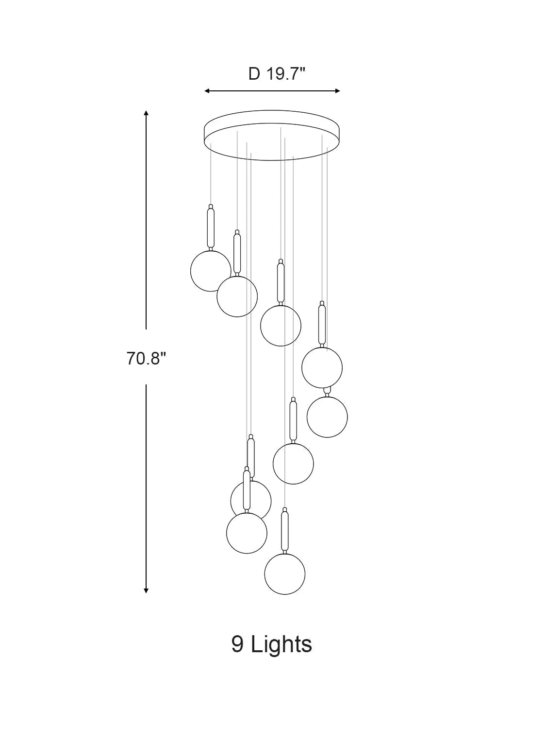 Extra Large Nordic Minimalist Long Pendant Light for Spiral Staircase/High - ceiling Room - cyranlamps