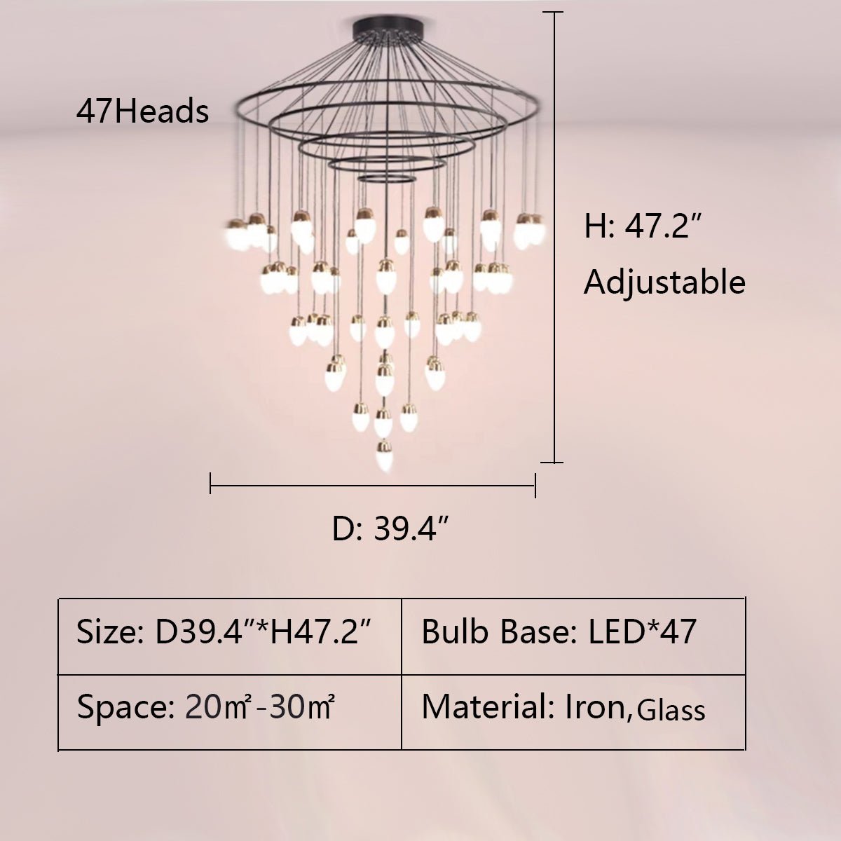 Extra Large Post - Modern Multi - tier Chandelier for High - ceiling Room/Stairs - cyranlamps