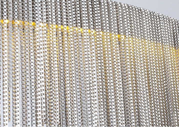 Extra Large Round Aluminum Tassel Chain Chandelier for Living/Dining Room/Villa/Duplex Hall - cyranlamps