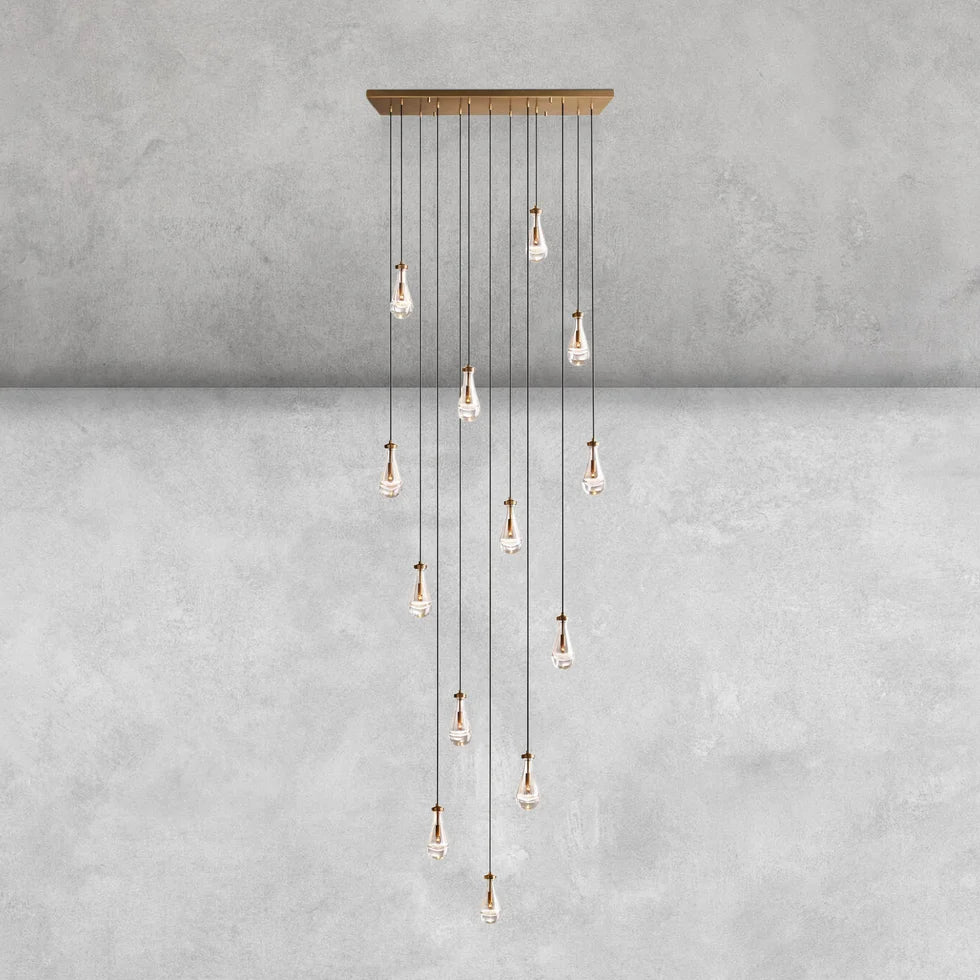 Raindrop Rectangular Chandelier 54"