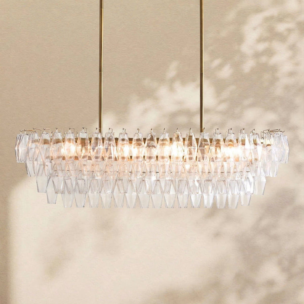 Florence Glass Linear Chandelier - Cyran Lamps