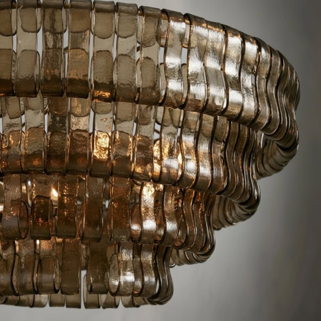 Ghiaccia Glass Round Chandelier - Cyran Lamps