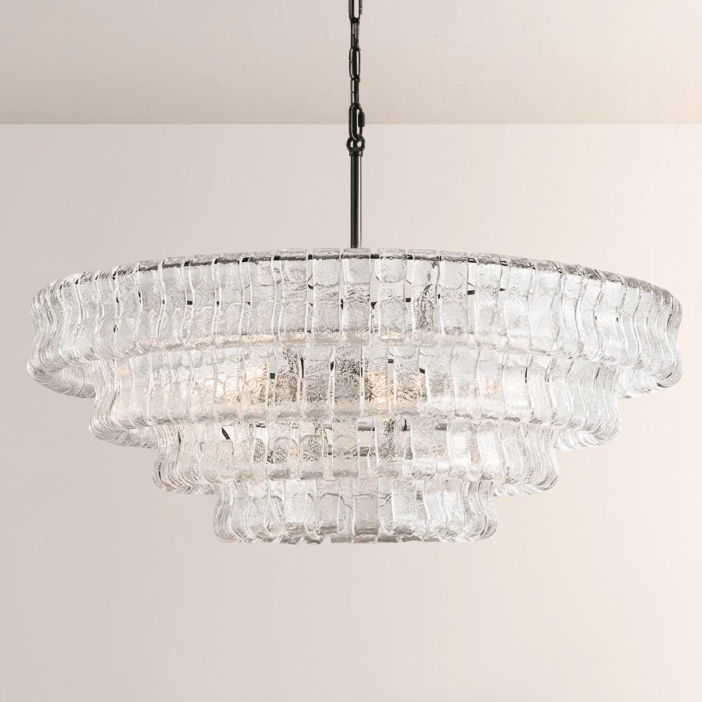 Ghiaccia Glass Round Chandelier - Cyran Lamps
