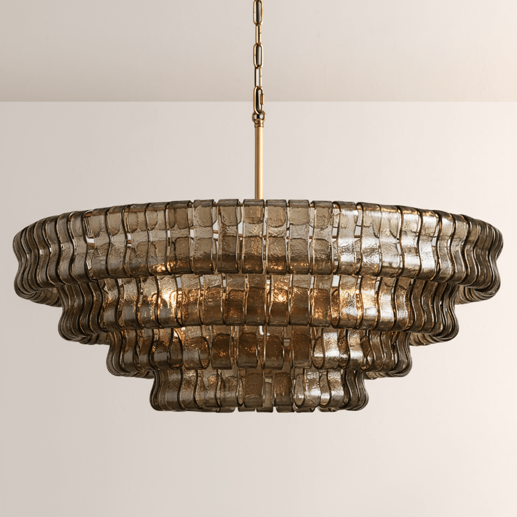 Ghiaccia Glass Round Chandelier - Cyran Lamps