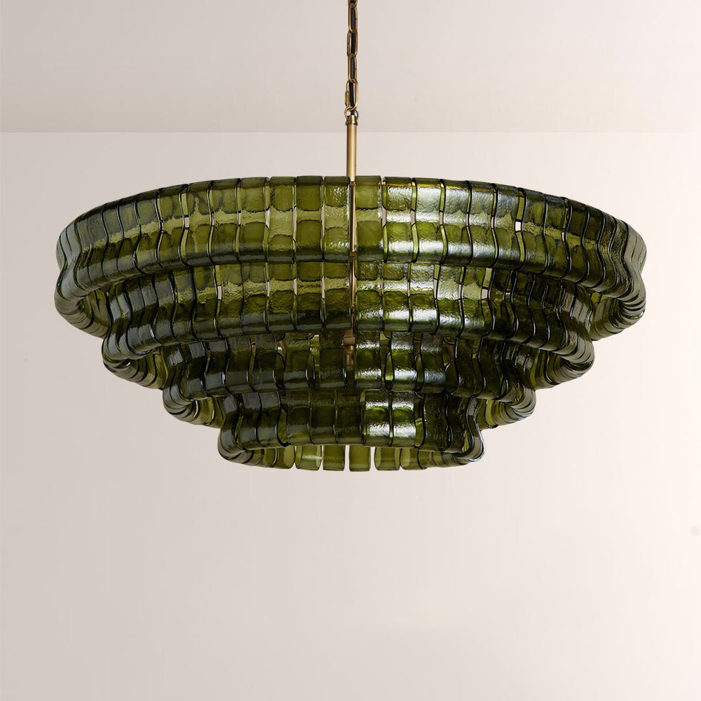 Ghiaccia Glass Round Chandelier - Cyran Lamps