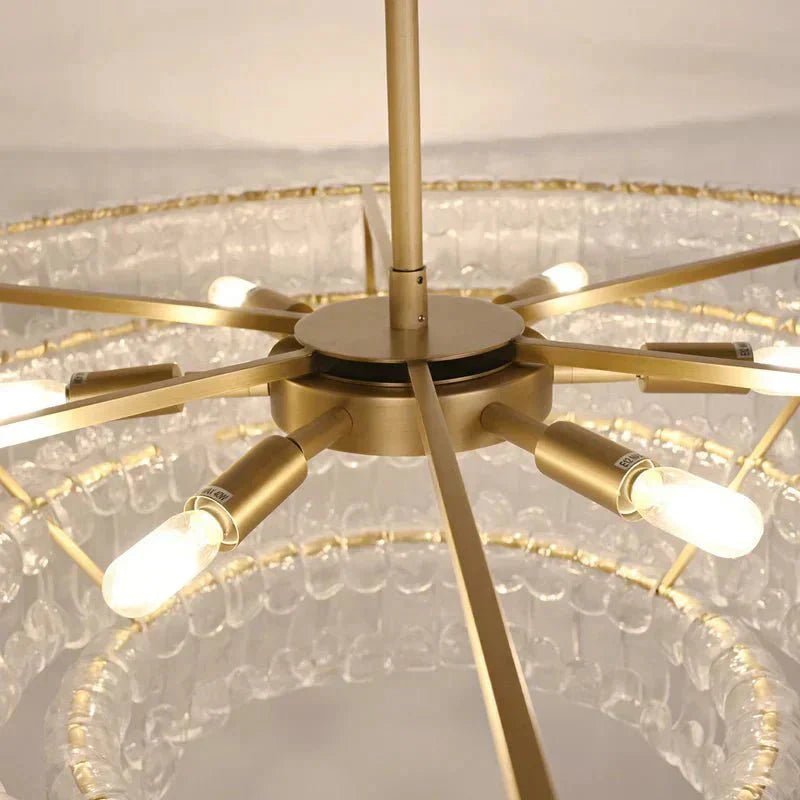 Ghiaccio Glass Oval Chandelier 54''65'' - Cyran Lamps