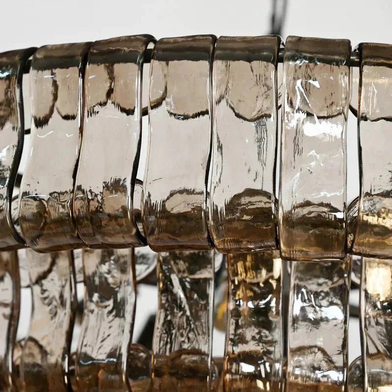 Ghiaccio Glass Oval Chandelier 54''65'' - Cyran Lamps