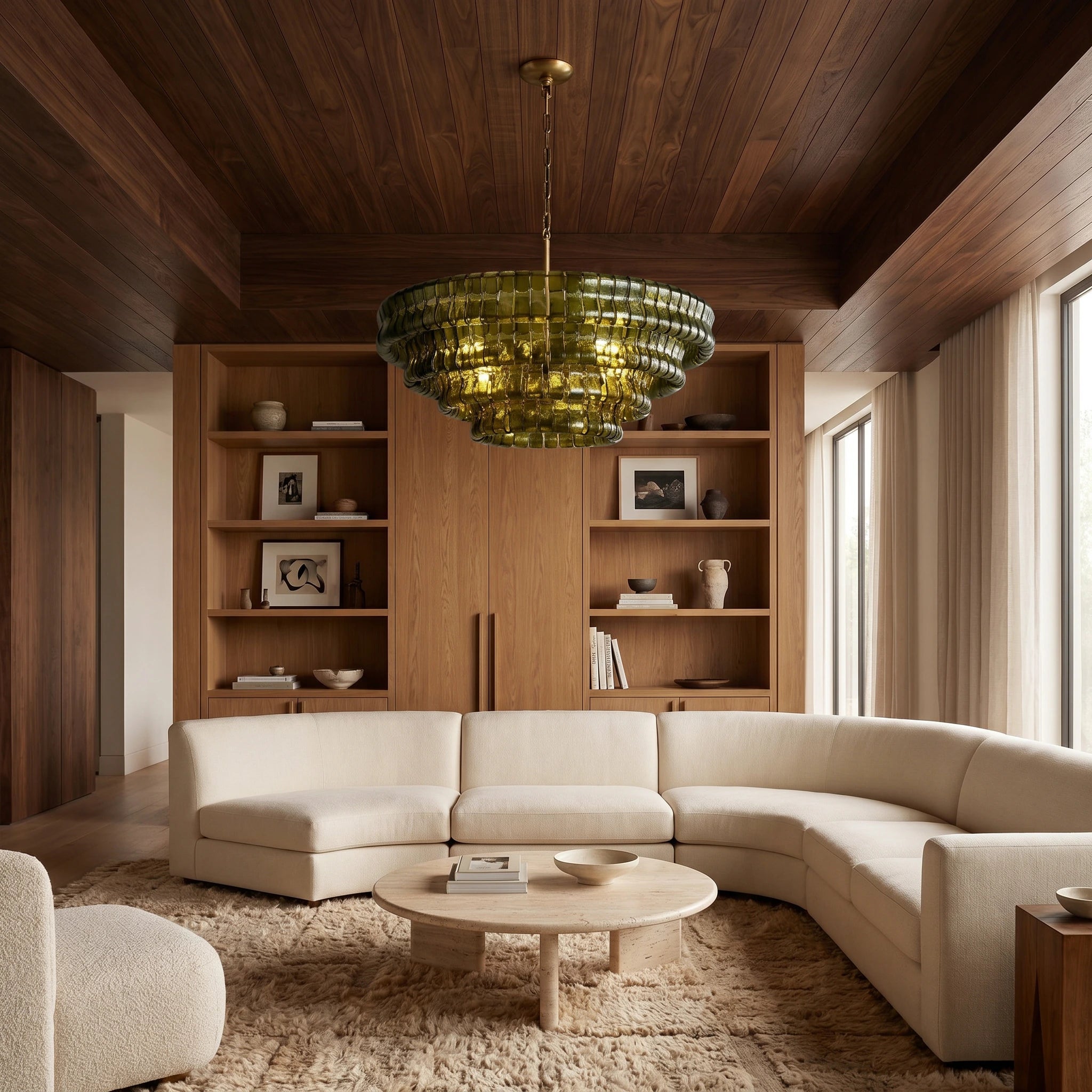 Ghiaccio Glass Round Chandelier - Cyran Lamps