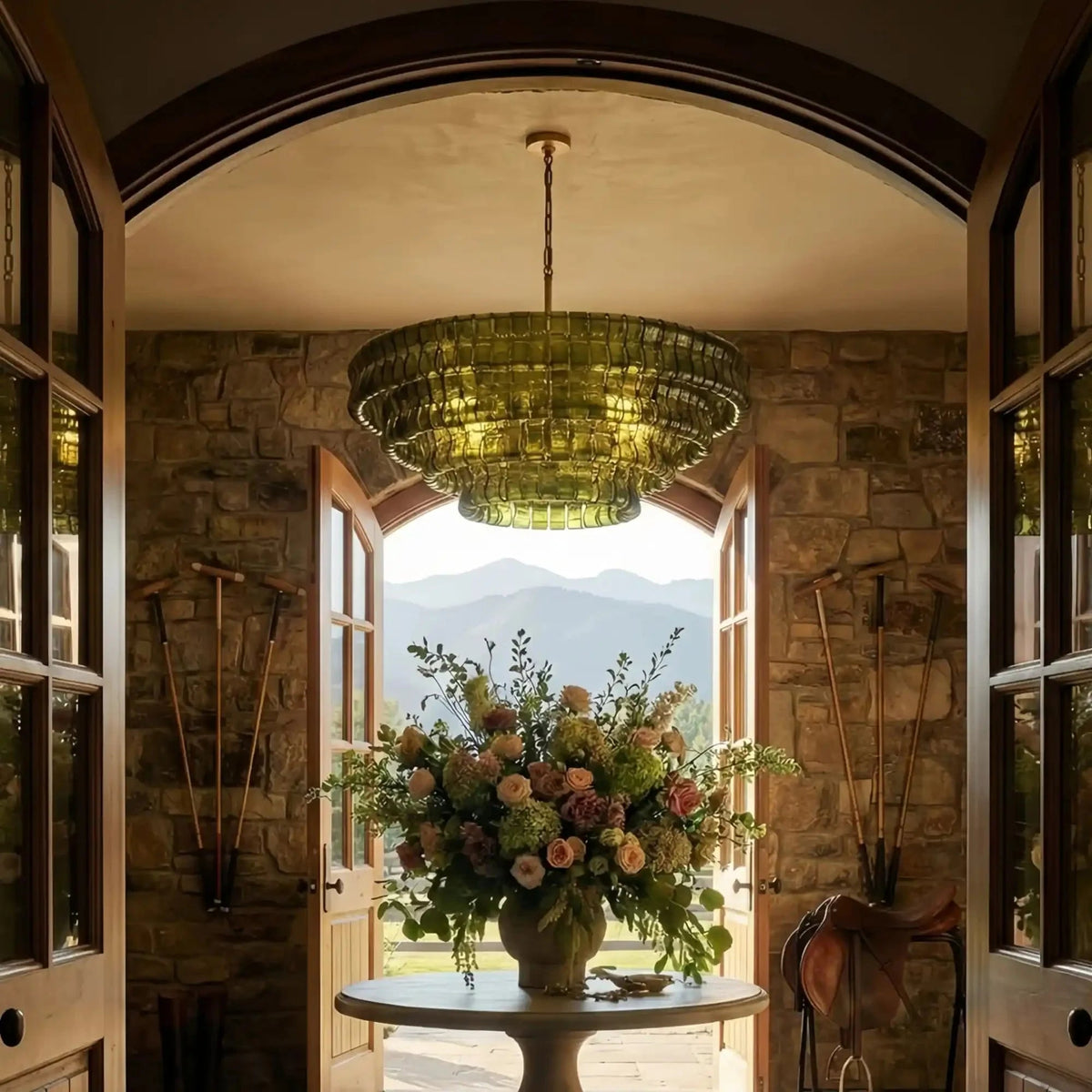 Ghiaccio Glass Round Chandelier - Cyran Lamps