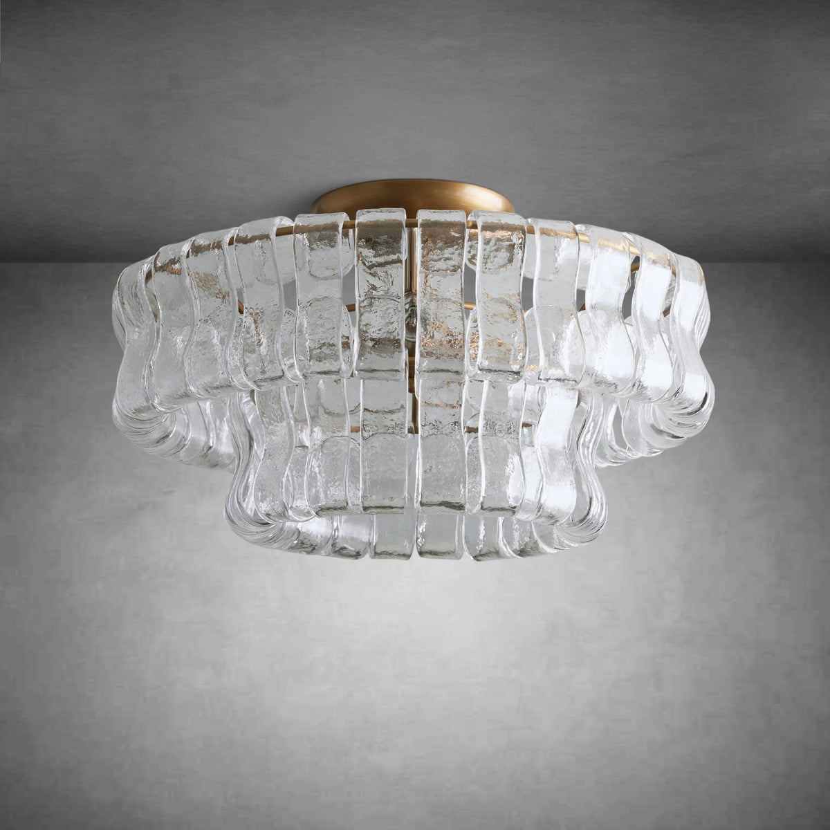 Ghiaccio Modern Glass Flushmount - cyranlamps