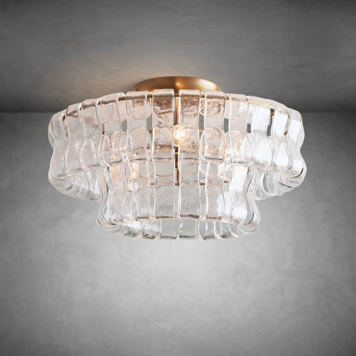 Ghiaccio Modern Glass Flushmount - cyranlamps