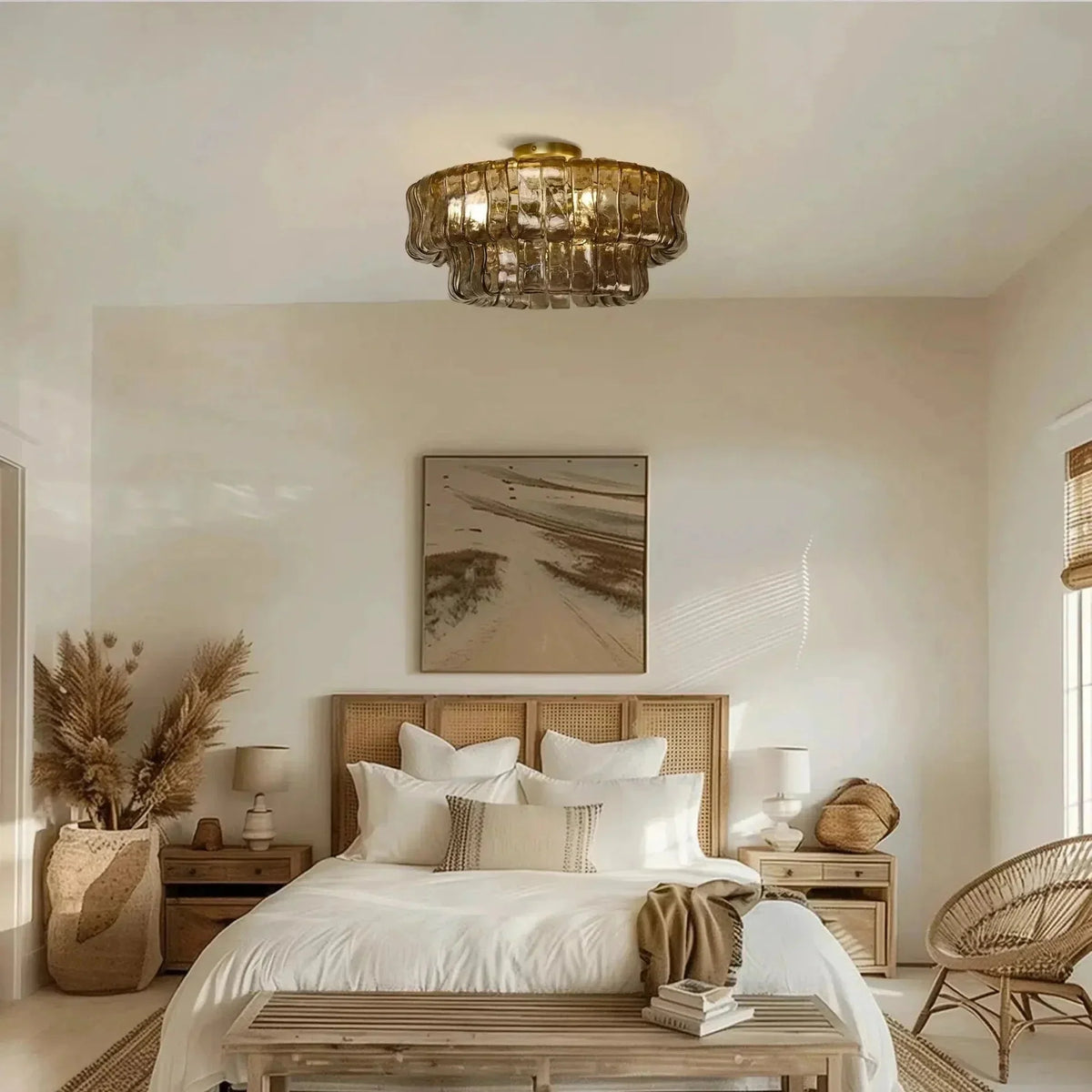 Ghiaccio Modern Glass Flushmount - cyranlamps
