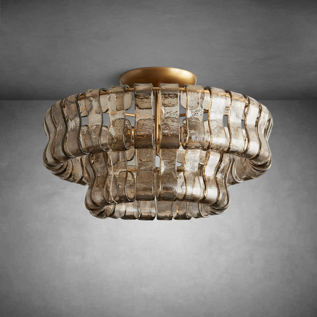 Ghiaccio Modern Glass Flushmount - cyranlamps