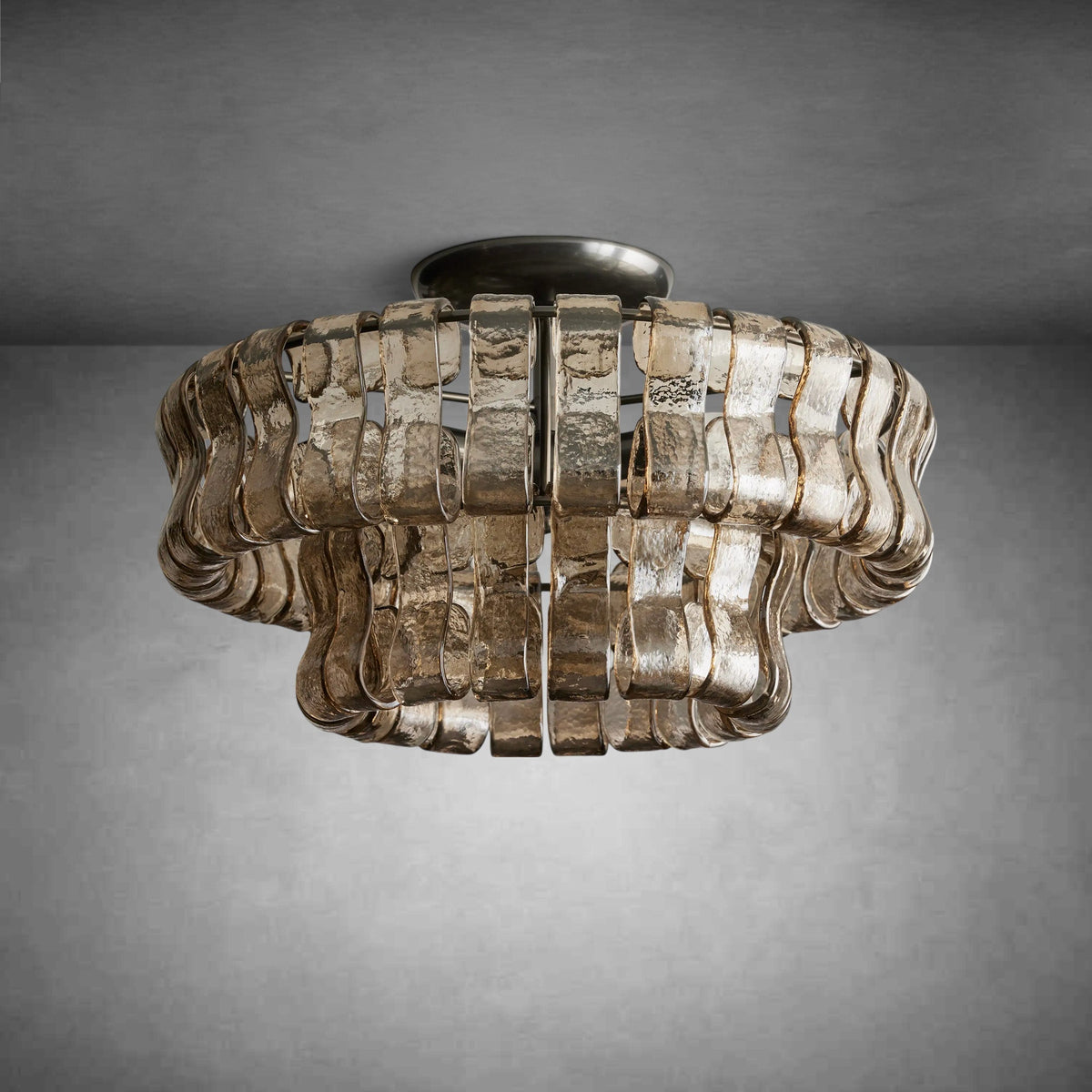 Ghiaccio Modern Glass Flushmount - cyranlamps