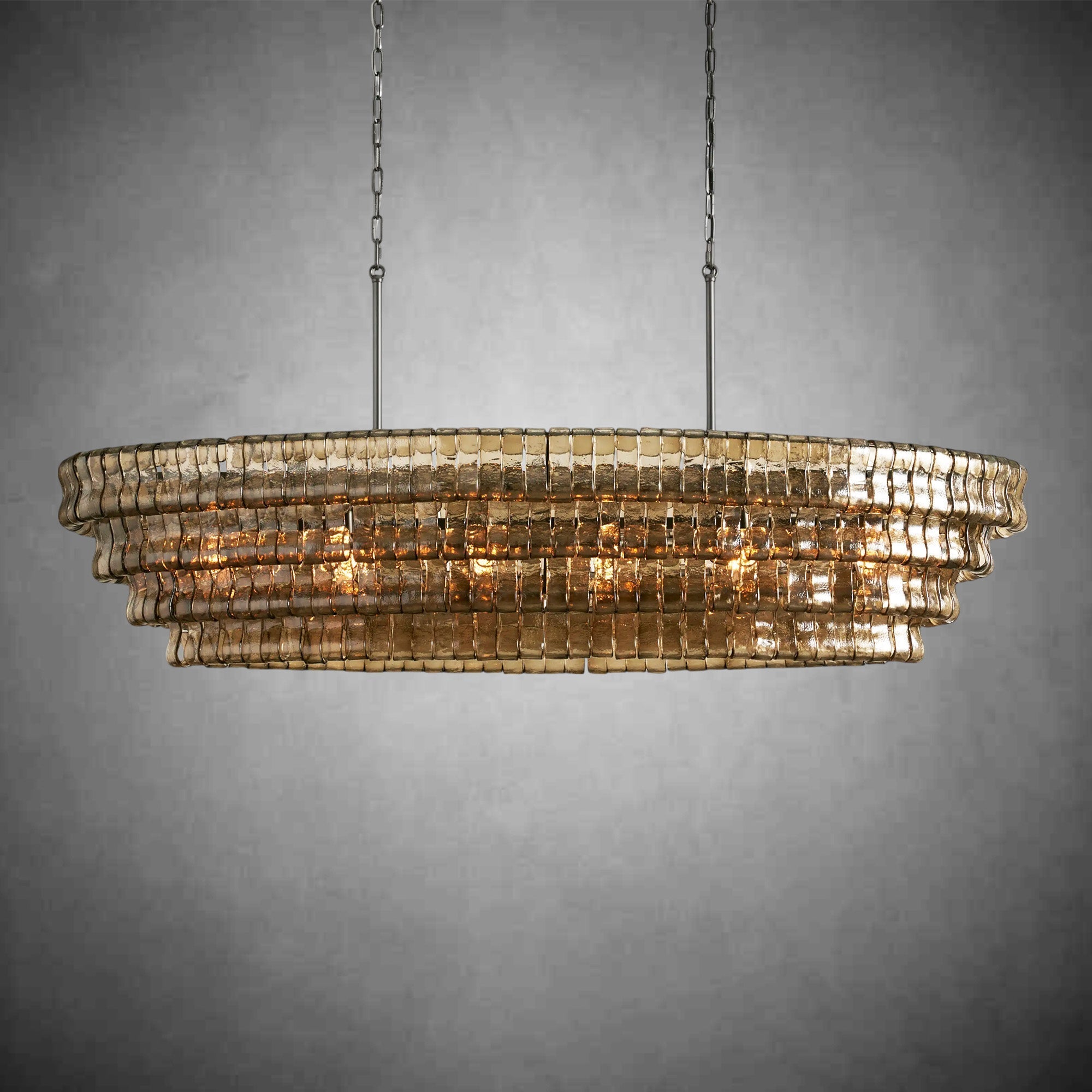Ghiaccio Oval Chandelier 54"W/65"W - Merlinlamps