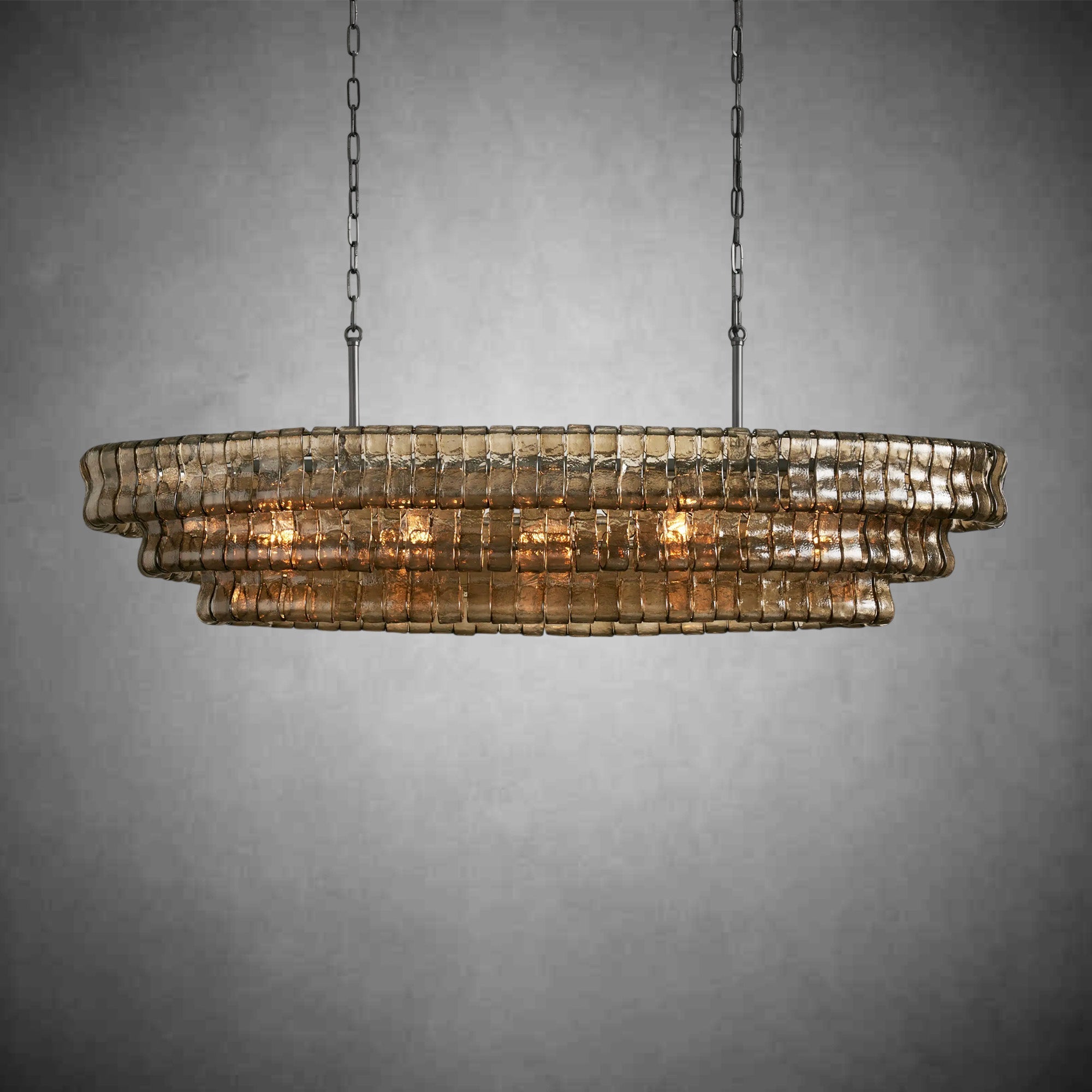 Ghiaccio Oval Chandelier 54"W/65"W - Merlinlamps