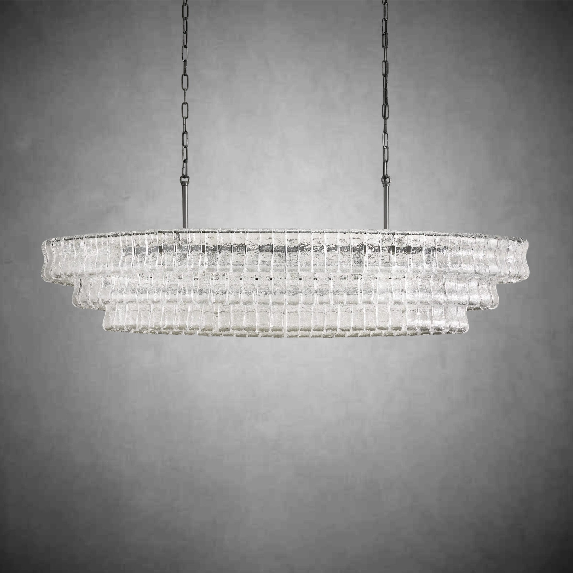 Ghiaccio Oval Chandelier 54"W/65"W - Merlinlamps