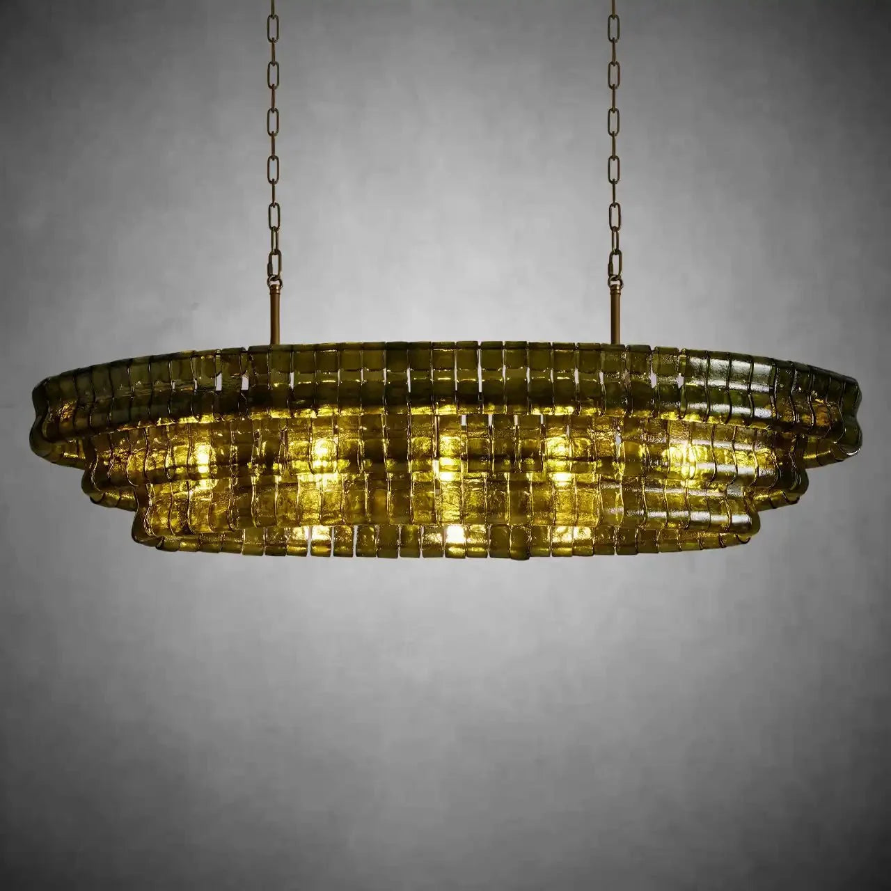 Ghiaccio Oval Chandelier 54"W/65"W - Merlinlamps
