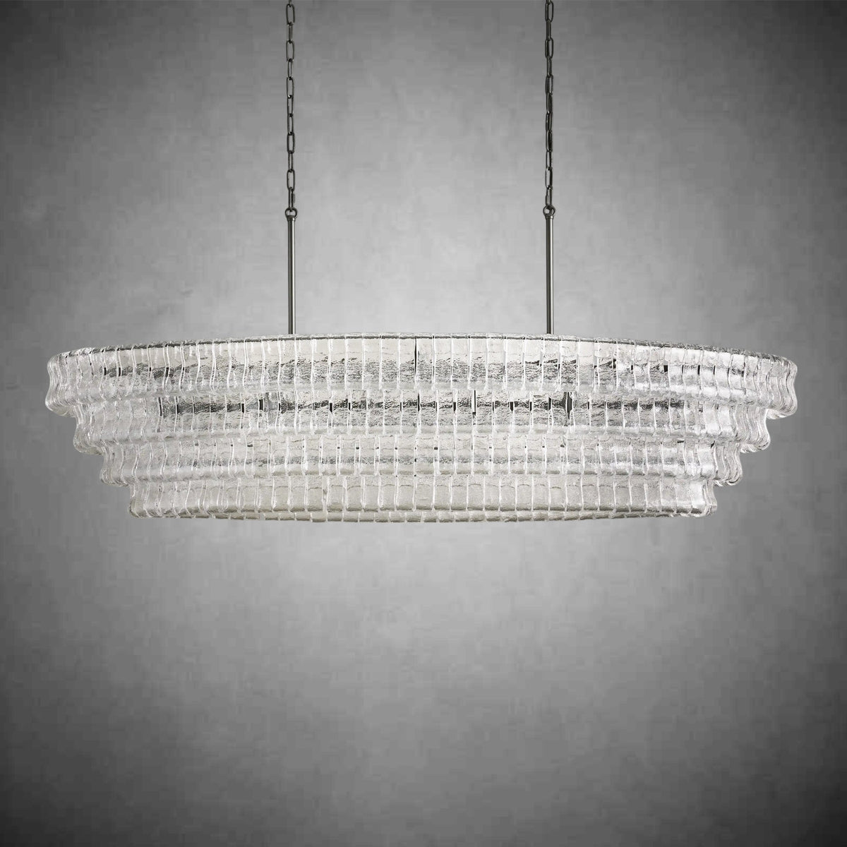 Ghiaccio Oval Chandelier 54"W/65"W - Merlinlamps