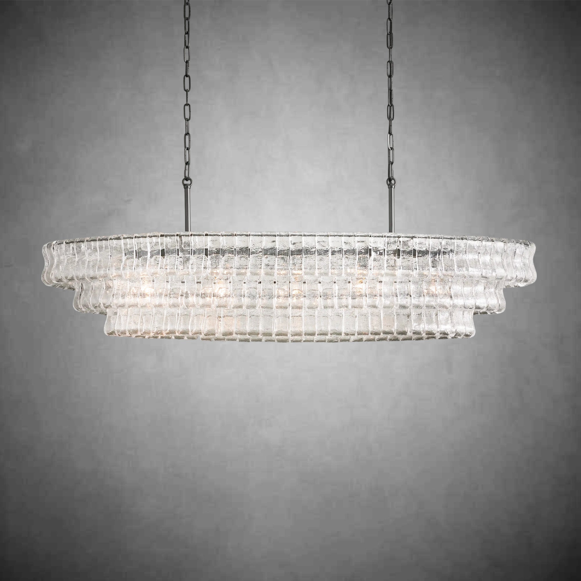 Ghiaccio Oval Chandelier 54"W/65"W - Merlinlamps