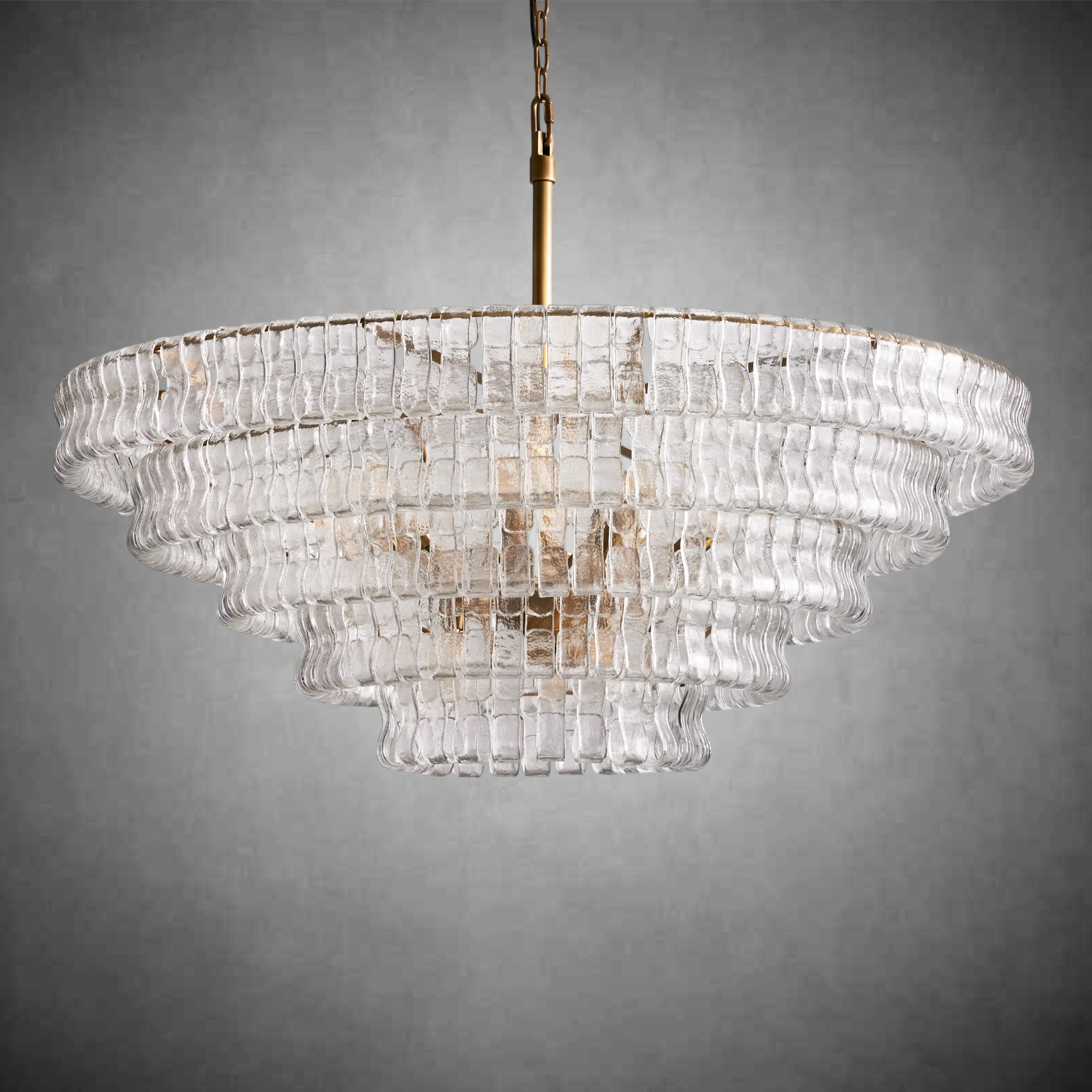 Ghiaccio Round Glass Chandelier - cyranlamps
