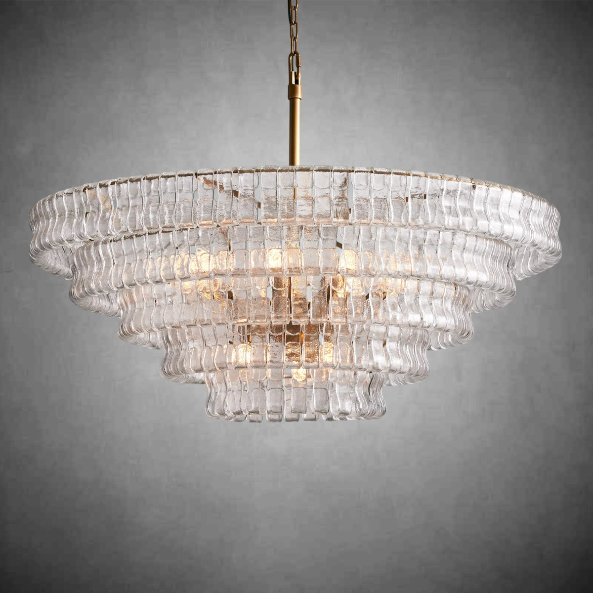 Ghiaccio Round Glass Chandelier - cyranlamps