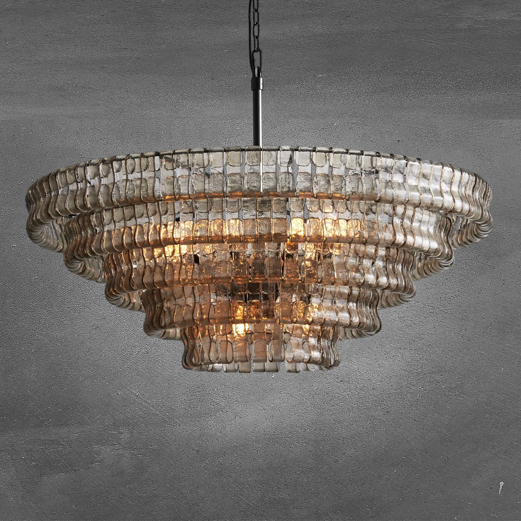 Ghiaccio Round Glass Chandelier - cyranlamps