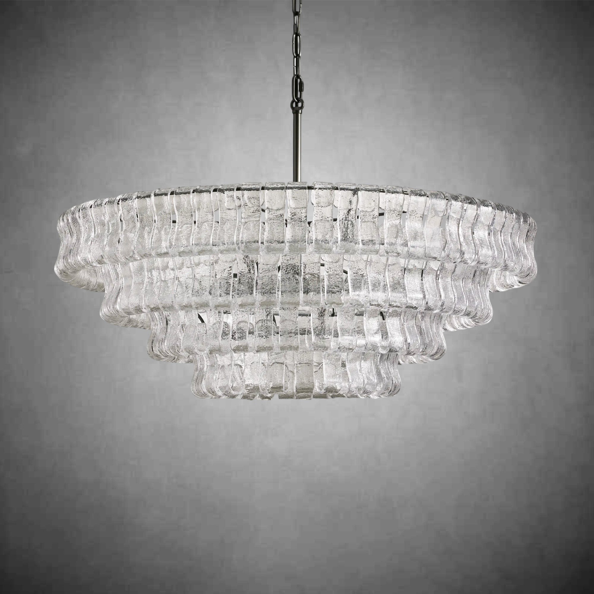 Ghiaccio Round Glass Chandelier - cyranlamps