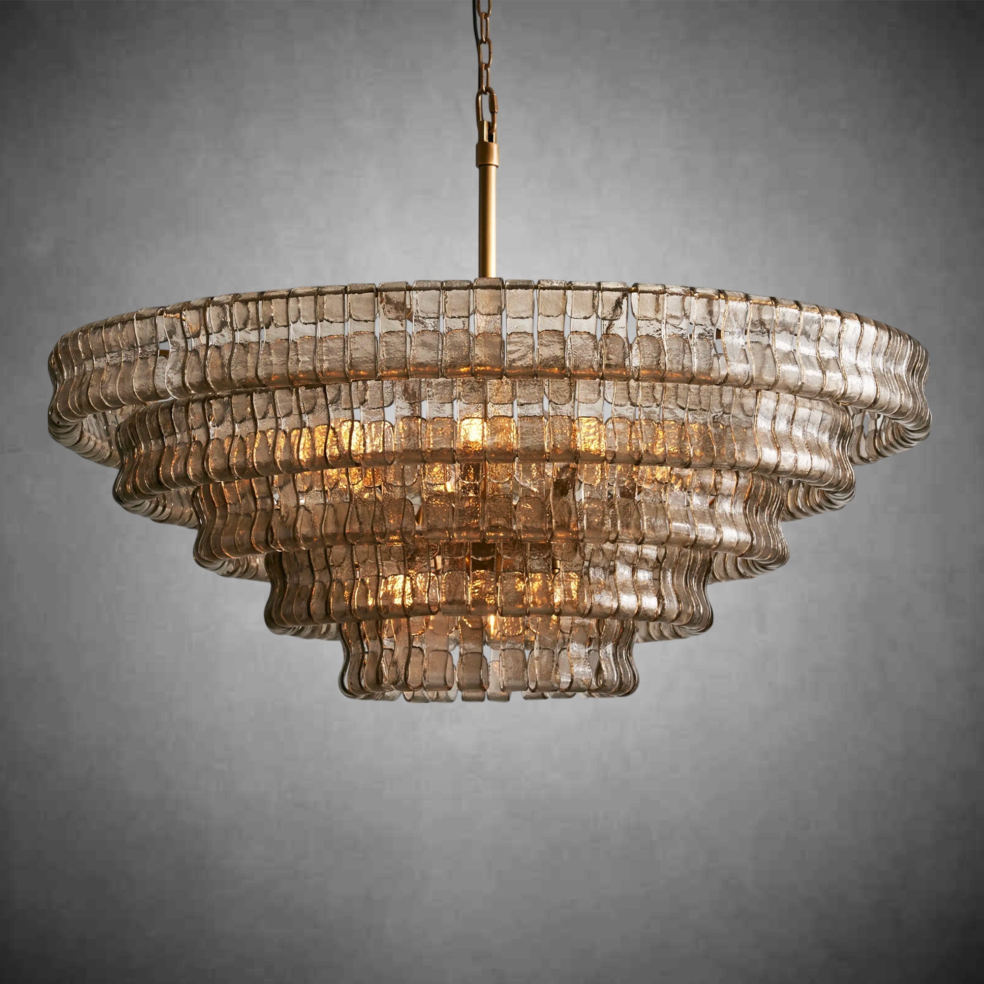 Ghiaccio Round Glass Chandelier - cyranlamps